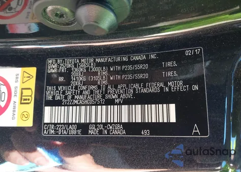 2017 Lexus Rx 350 z USA, uszkodzony, nr VIN 2T2ZZMCA5HC057512